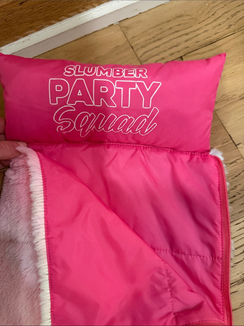 American Girl Bright Pink Pillow Tie-Dye Plush Sleep Bag - Picture 5 of 5